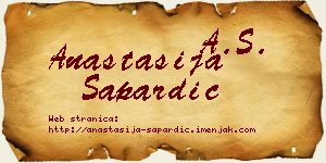 Anastasija Sapardić vizit kartica